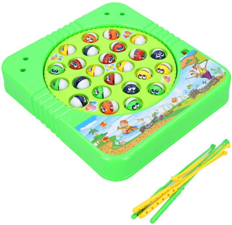 Hra chytání rybiček dětský rybolov 23cm na baterie 24 rybiček 3 barvy Zvuk