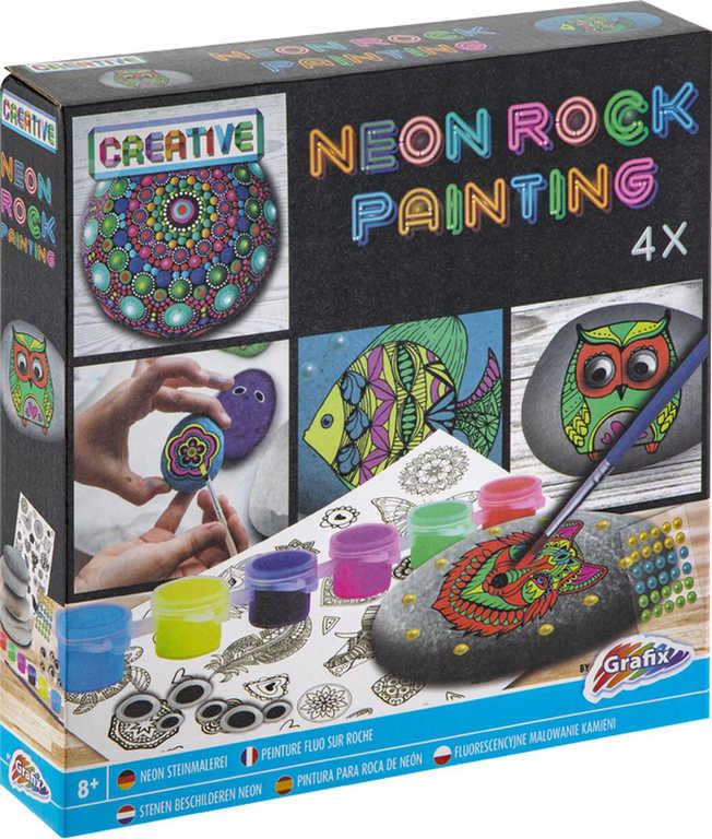 GRAFIX Sada Malování kamínků s očima neonové kreativní set v krabici