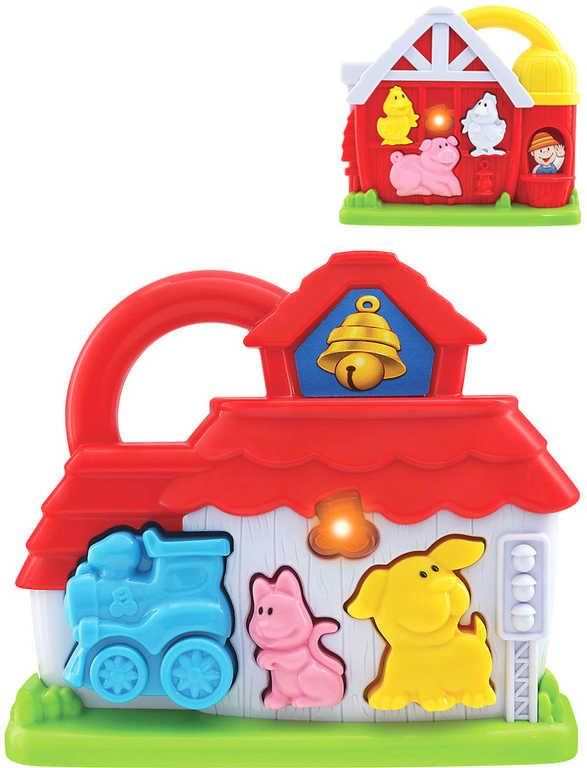 Veselý domeček baby farma / nádraží s melodií na baterie Světlo Zvuk 2 druhy