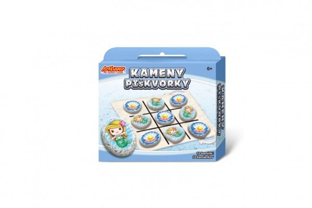 Kameny/piškvorky Mořská panna kreativní sada v krabičce 19x16x4cm