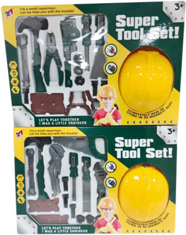 Nářadí pracovní dětský set s helmou malý kutil různé druhy plast