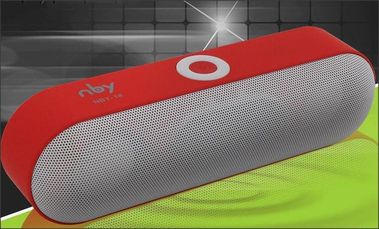 Mini bluetooth reproduktor NBY 18 - Bílo-červená