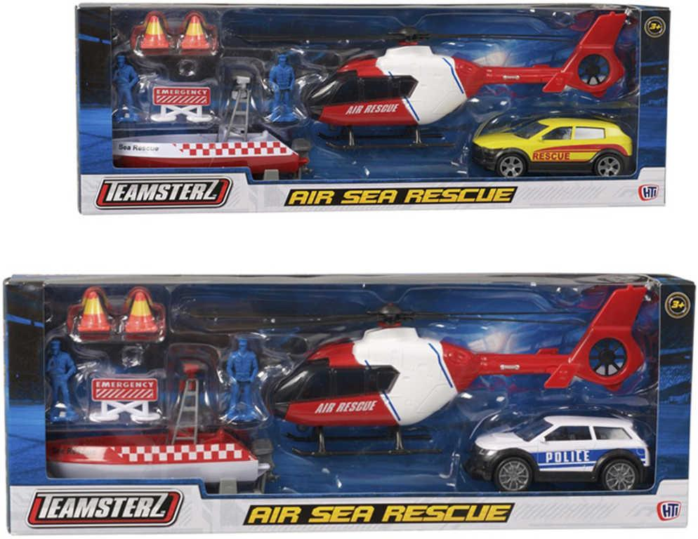 Teamsterz záchranný tým set auto s člunem a helikoptérou s doplňky