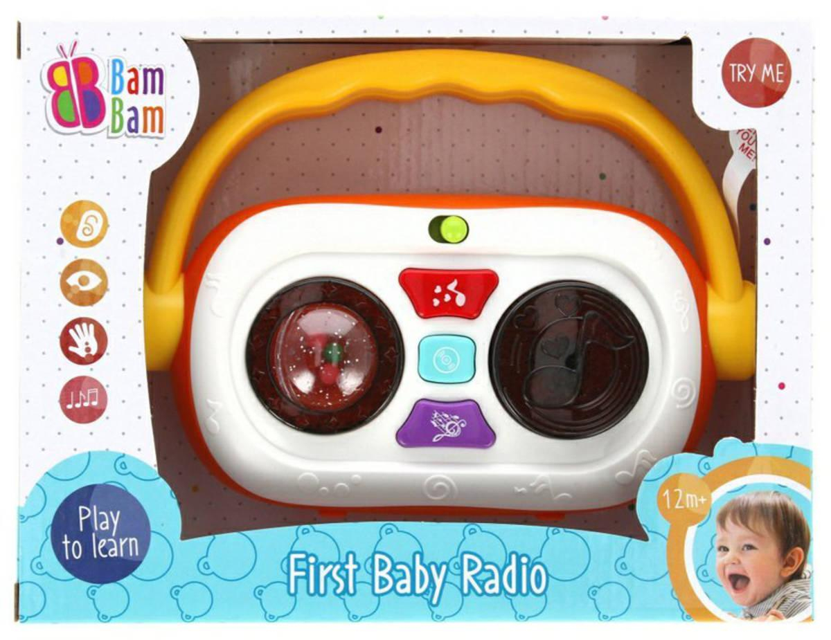 BAM BAM Baby rádio hudební interaktivní na baterie Světlo Zvuk 2 barvy plast