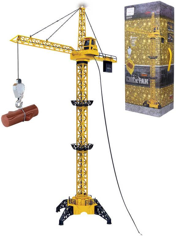 Jeřáb stavební 128cm ovládání na kabel set s doplňky na baterie Světlo
