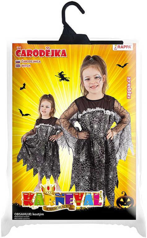 KARNEVAL Šaty čarodějnice Halloween vel.M (116-128cm) 6-8 let *KOSTÝM*