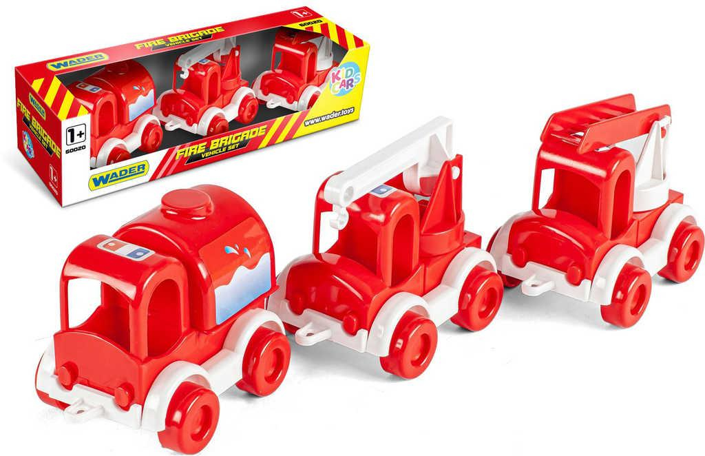 WADER Kid Cars auto baby hasičské 10cm set 3ks v krabici plast