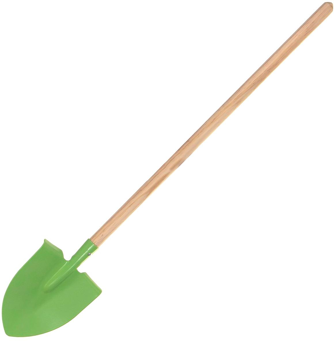 DŘEVO Dětské nářadí pracovní s násadou 80cm kovový rýč špičatý zelený