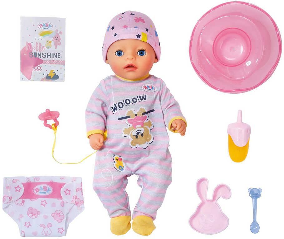 ZAPF BABY BORN Panenka malá holčička pláče pije čůrá set miminko s doplňky