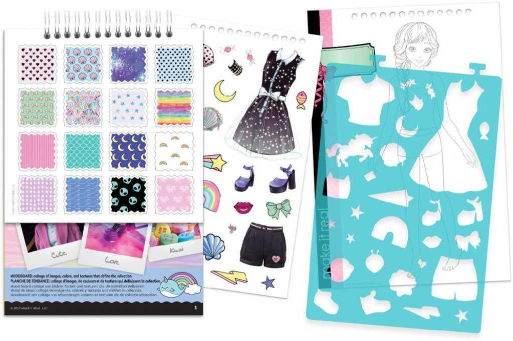 Portfolio návrhářské POP dětský kreativní set se šablonami a nálepkami