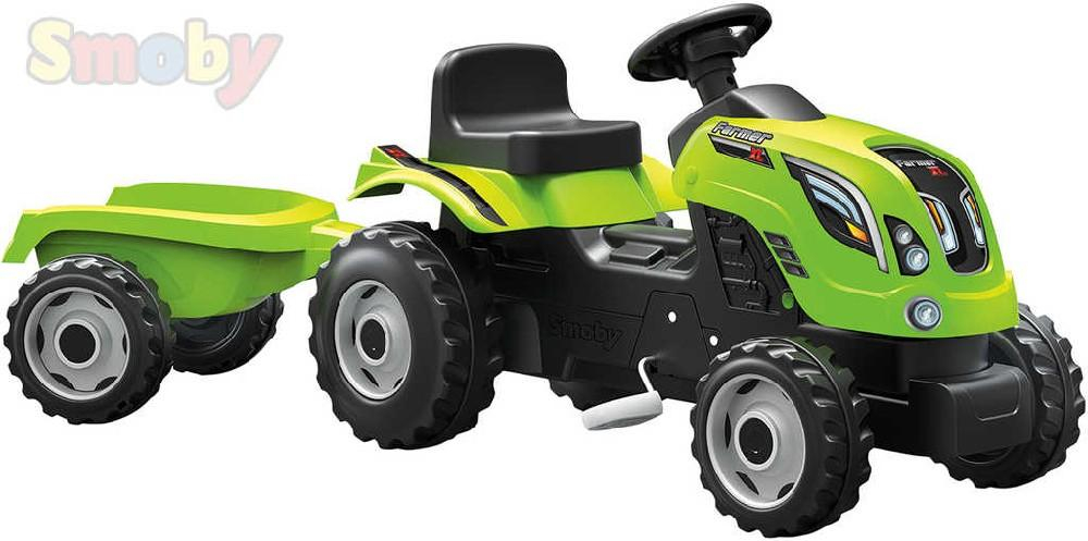 ds64486042_smoby_traktor_detsky_slapaci_farmer_xl_zeleny_set_s_vozikem_s_klaksonem_1