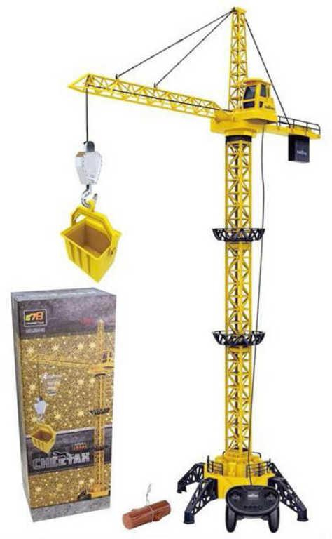 Stavební jeřáb 128cm ovládání na kabel set s doplňky na baterie Světlo
