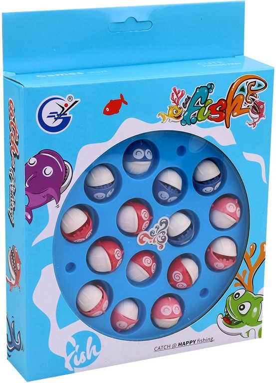 Hra dětský rybolov 18cm chytání rybiček na baterie 15 rybiček 2 barvy