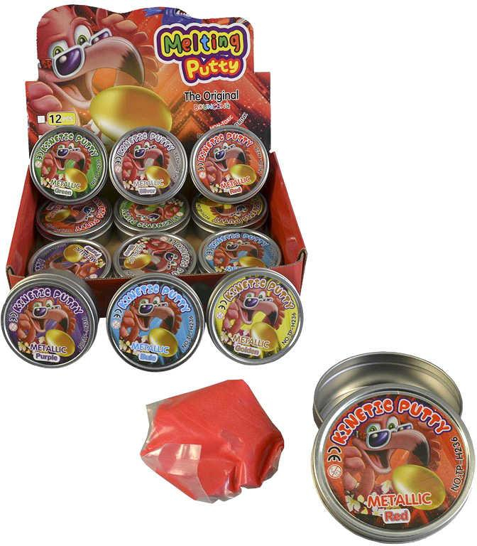 Tvarovací hmota metalická 8cm mění barvu v plechové krabičce 6 barev