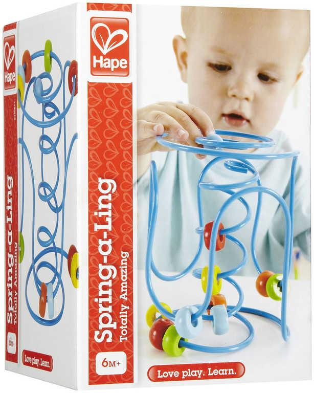 HAPE Baby bludiště motorický labyrint 18cm modrá spirála s kuličkami