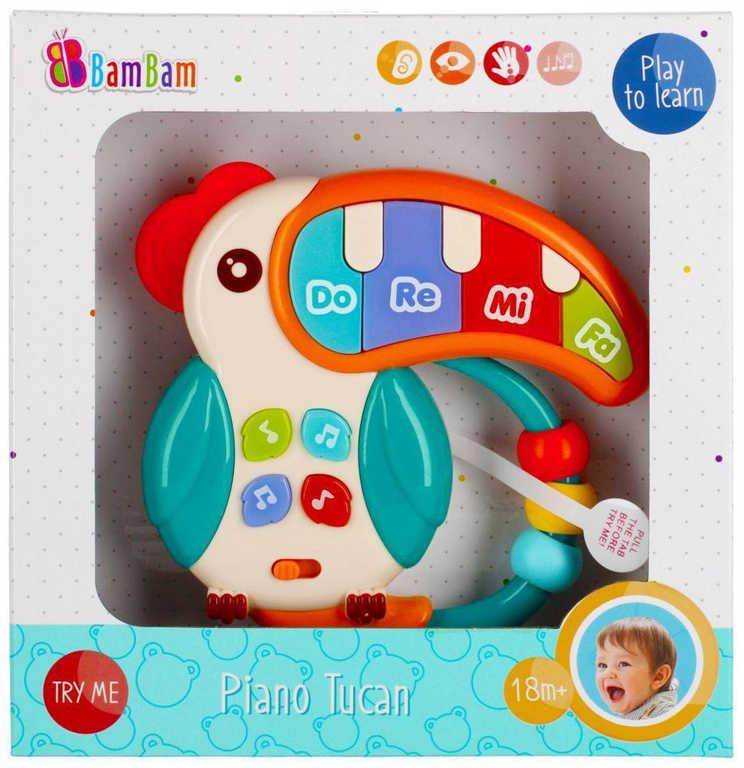 BAM BAM Baby Pianko tukan na baterie Světlo Zvuk pro miminko