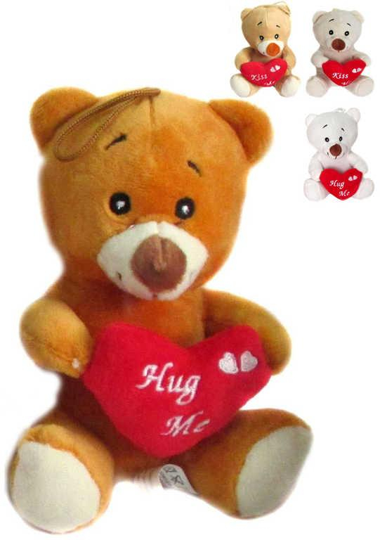 PLYŠ Medvídek 12cm Love se srdíčkem Kiss Me 4 barvy *PLYŠOVÉ HRAČKY*