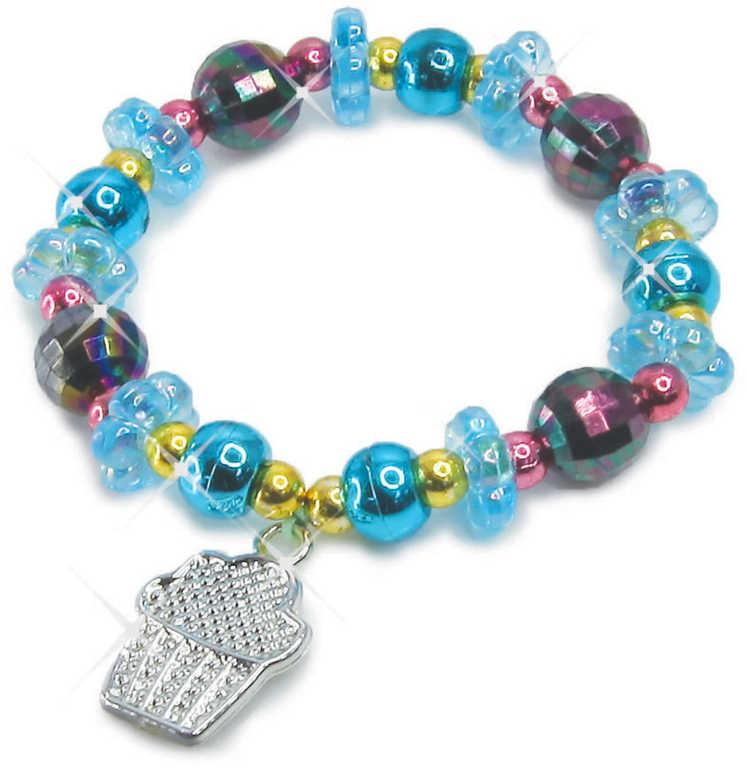 SO BEADS Korálky barevné perly navlékací set s provázky v krabici