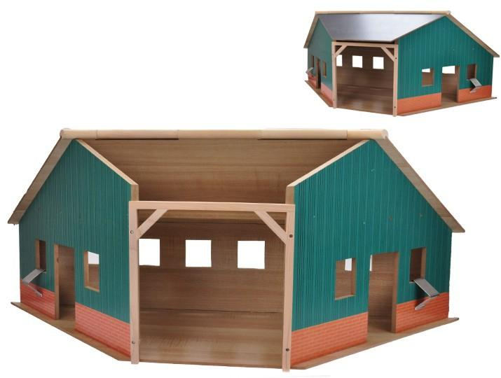 DŘEVO Garáž na traktory farma 34,5 x100,3 x 38 cm *DŘEVĚNÉ HRAČKY*