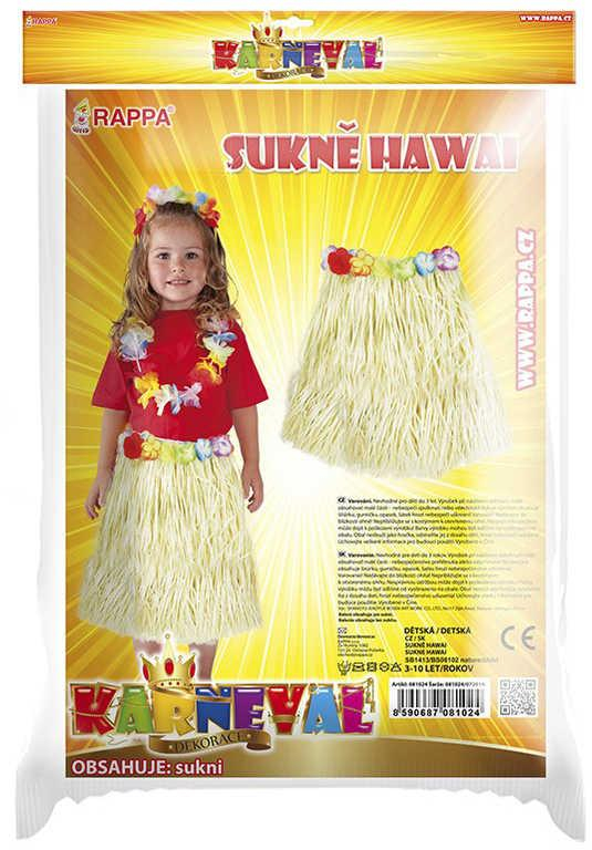 KARNEVAL Sukně Hawaii Hula 45cm 3-10 let (104-150cm) *KOSTÝM*