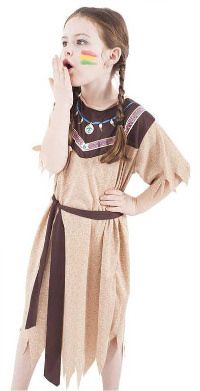 KARNEVAL Šaty Indiánka s páskem vel. S (110-120cm) 4-6 let *KOSTÝM*