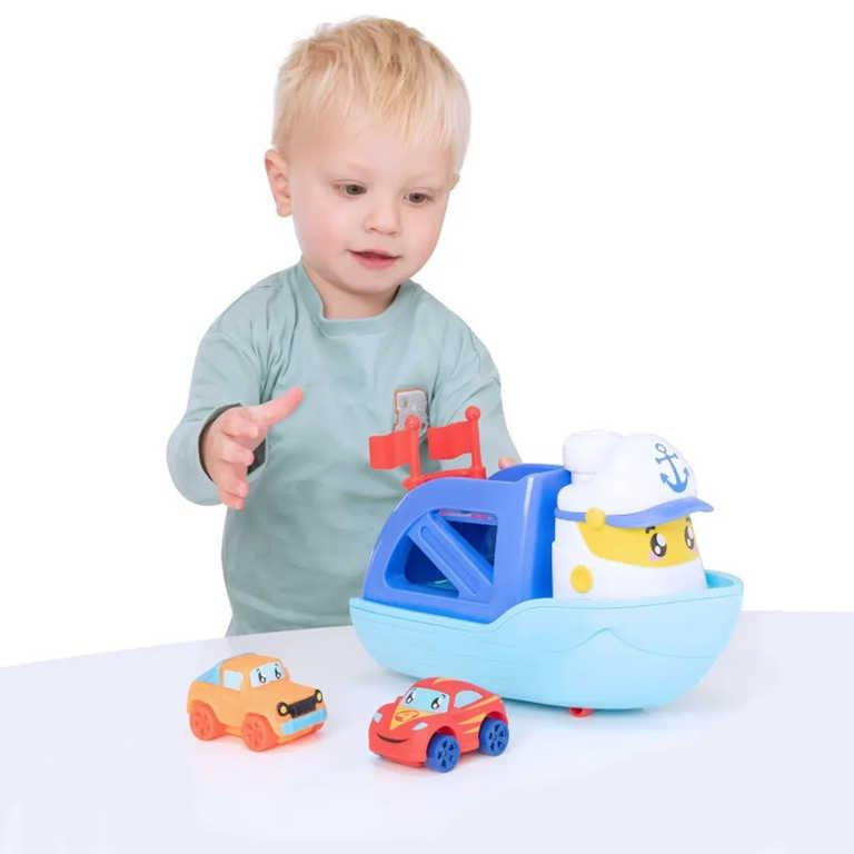 Teamsterz Tiny trajekt baby herní set lodička se 2 autíčky do vody plast