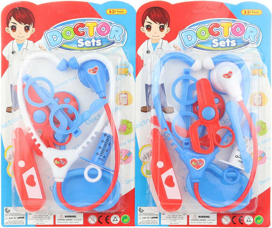 Souprava doktorská dětské lékařské potřeby na kartě plast 2 barvy