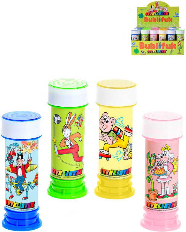 Bublifuk Čtyřlístek 50ml dětský bublifukovač s hrou ve víčku 4 druhy