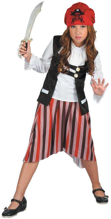 KARNEVAL Šaty pirátka vel.L (130-140 cm) 8-10 let KOSTÝM