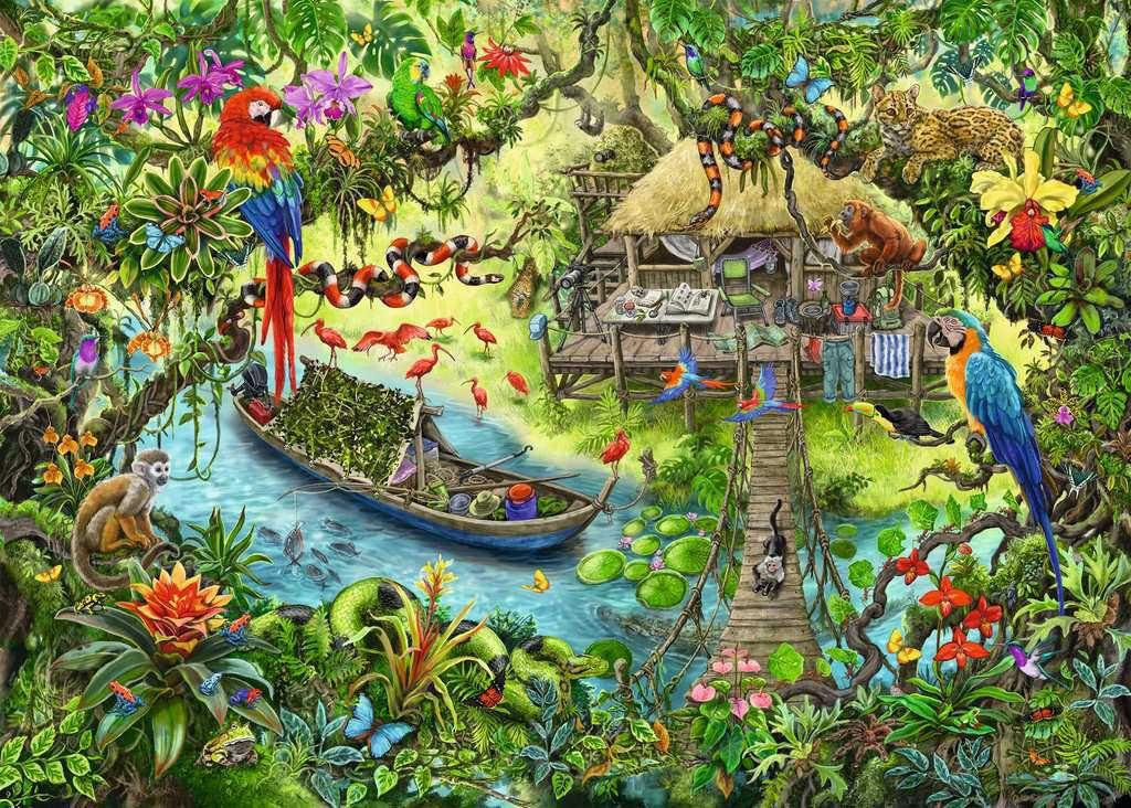 RAVENSBURGER Kids Hra puzzle únikové Džungle 368 dílků 70x50cm skládačka 2v1